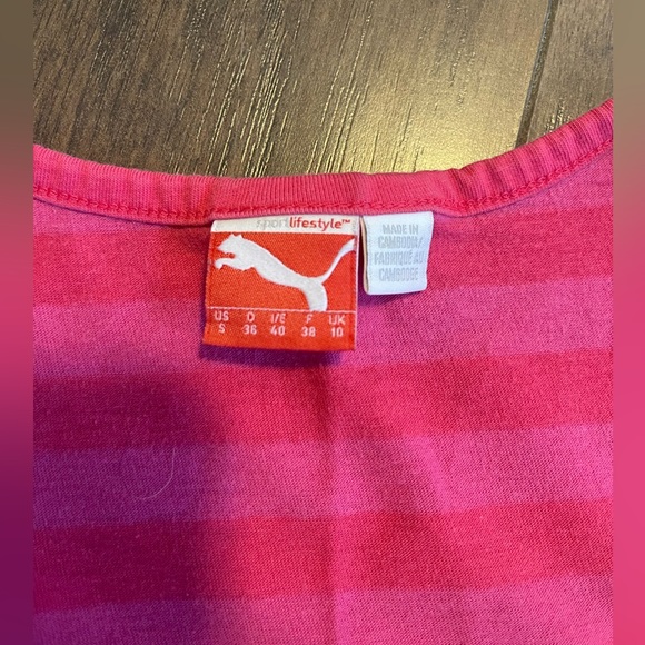 Puma pink workout stripped tank size small - Picture 3 of 4
